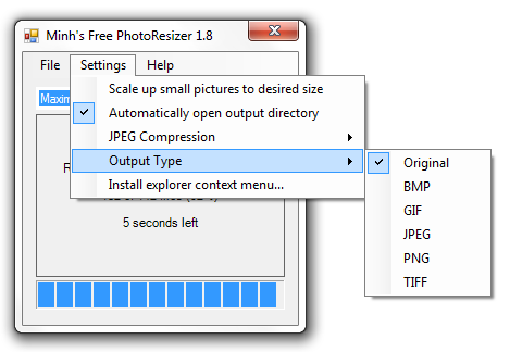 Minh's Free PhotoResizer Screenshot